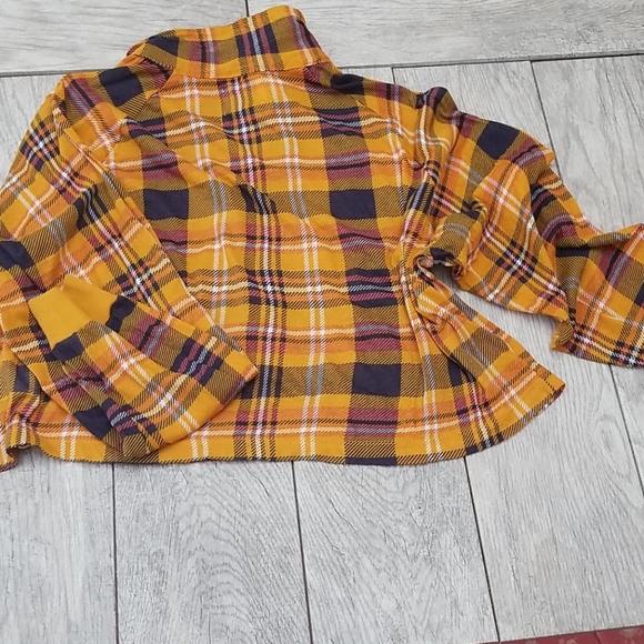 Urban outfitters cropped plaid shirt sz l - Picture 8 of 8
